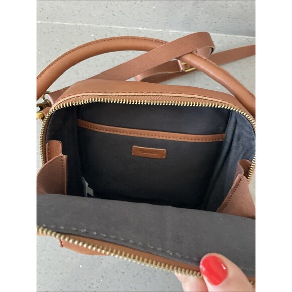 Madewell Square Satchel Crossbody Leather Bag Tan Leather - Picture 11 of 16